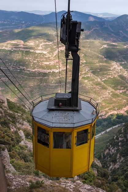 Premium Photo | Cable car in montserrat mountain range