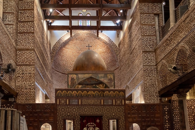 Premium Photo | Cairo, egypt - april 13, 2021: inside abu serga church ...