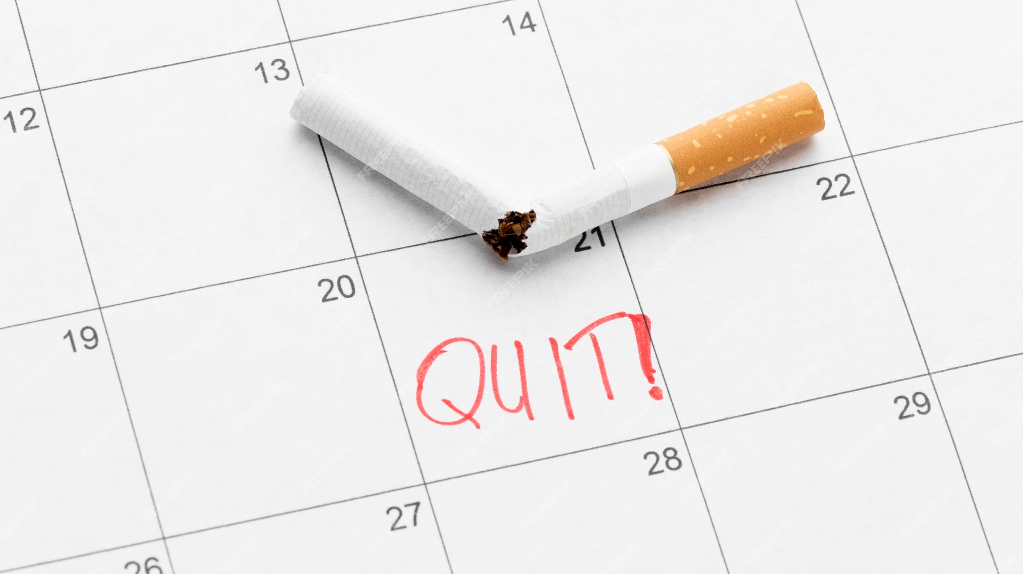 Free Photo Calendar date to quit smoking