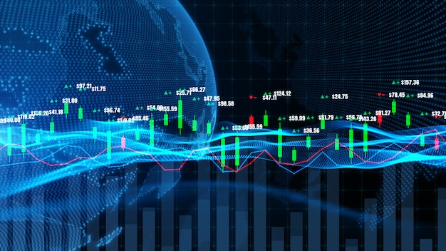 Premium Photo | Candlestick graph chart with digital data, uptrend or ...