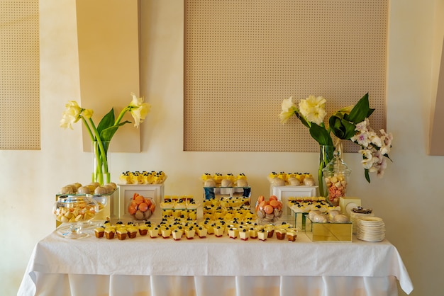 Candy Bar A Festive Table With Panakota Macaroons Muffins