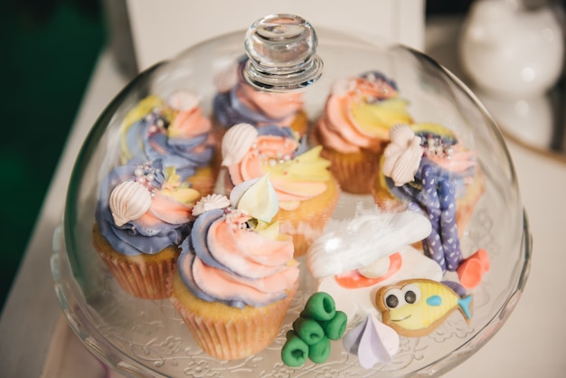 Premium Photo Candy Bar For Your Birthday Children S Party In The Nature Beautiful Sweet Cupcakes