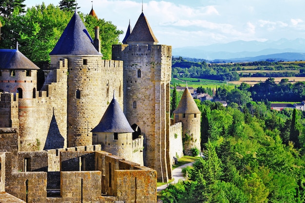 Carcassonne, most biggest forteress of europe Premium Photo