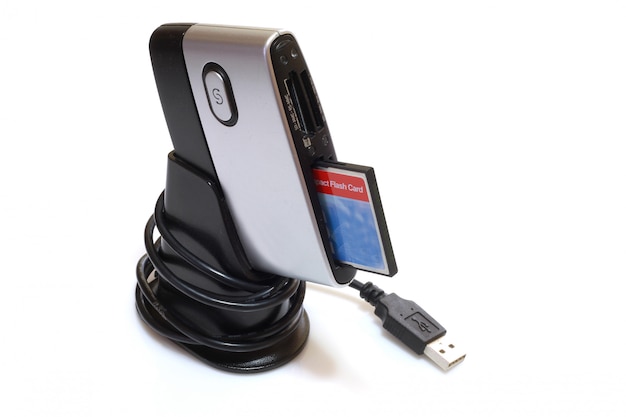 Premium Photo | Card reader with microcard