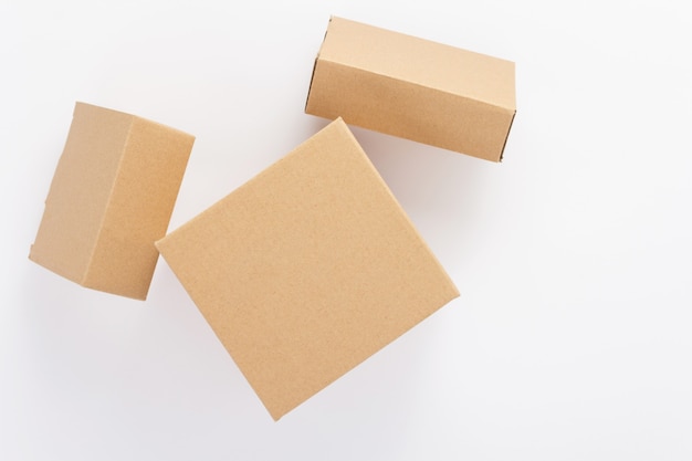 Premium Photo | Cardboard box on white background texture