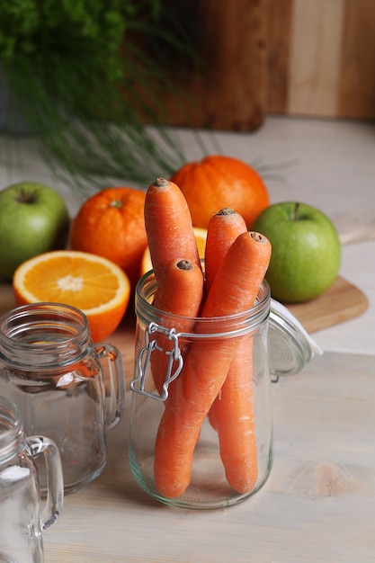 Free Photo | Carrots and fruit