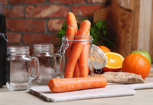 Free Photo | Carrots and fruit