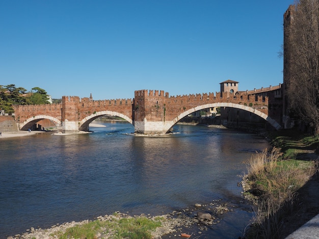 Premium Photo | Castelvecchio bridge aka scaliger bridge in verona