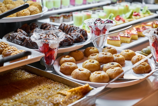 Premium Photo | Catering services with snacks in restaurant