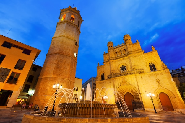 Free Photo | Cathedral at castellon de la plana in night. spain