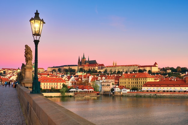 Premium Photo | Charles bridge with old prague and st. vitus cathedral