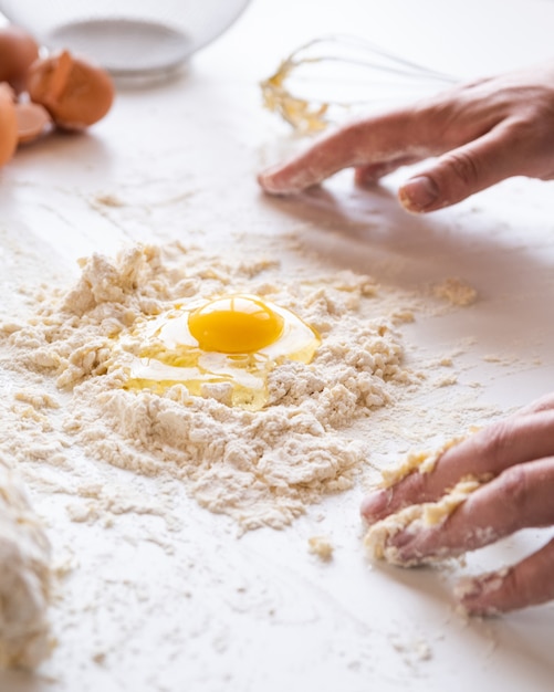 Free Photo | Chef making pasta dough