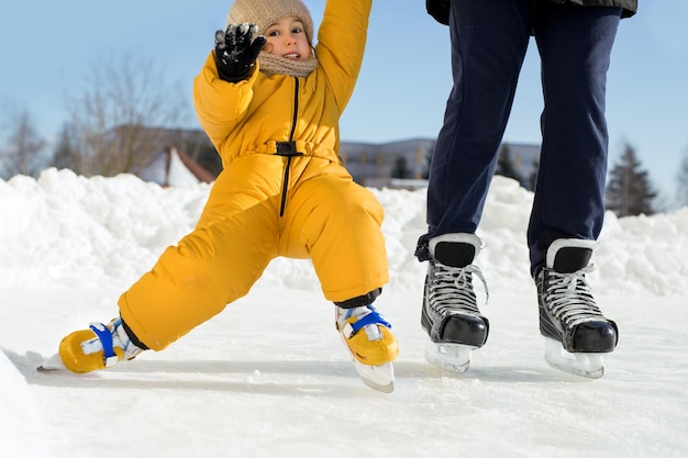 premium-photo-child-falls-at-the-first-attempt-to-get-up-on-skates