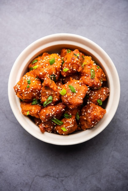 Premium Photo | Chilli chicken dry is a popular indo-chinese dish of ...