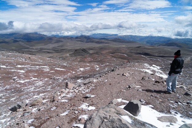 Premium Photo | Chimborazo volcano covered in snow