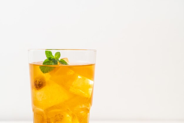 Premium Photo | Chinese plum juice with ice and mint