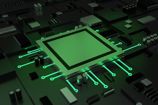 Premium Photo | Chipset processor on computer mainboard