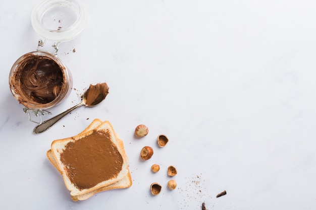 Chocolate cream toast Free Photo