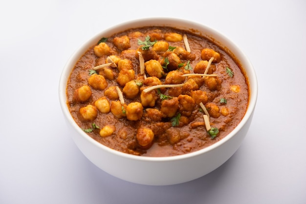 Premium Photo | Choley, chole masala or chana an indian food made of ...