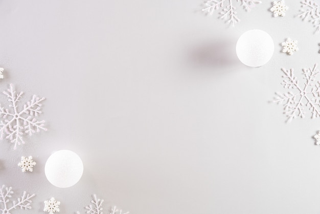 Premium Photo | Christmas background on light gray pastel background.