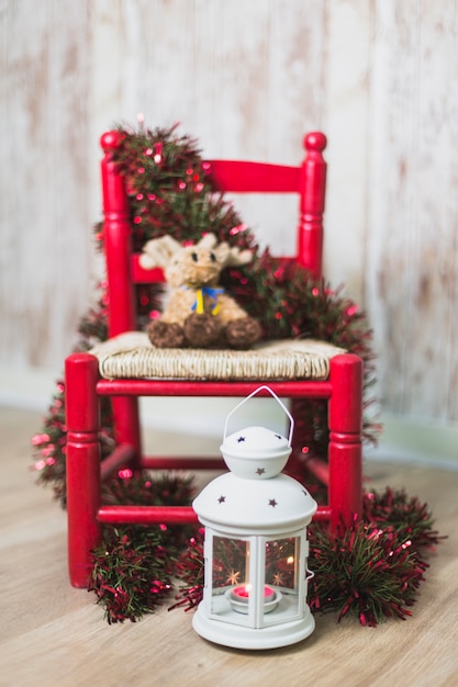 Free Photo | Christmas background with chair