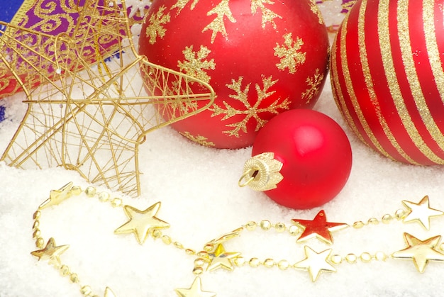 Premium Photo | Christmas balls and decorations closeup