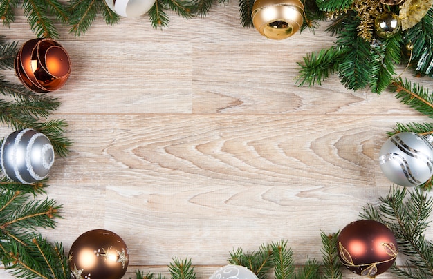 Premium Photo | Christmas decoration background on white wood