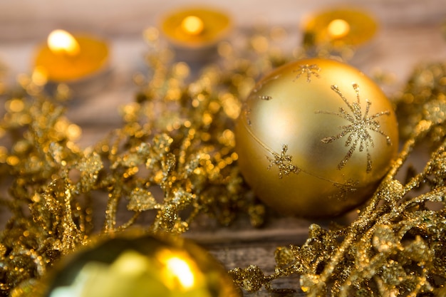 Free Photo | Christmas decoration of golden color