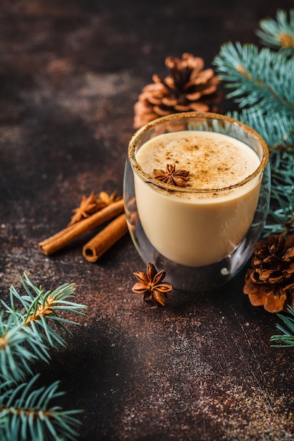 Download Christmas eggnog in a glass in christmas background ...