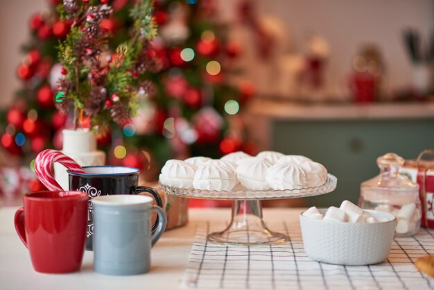 Premium Photo | Christmas food on the holiday table