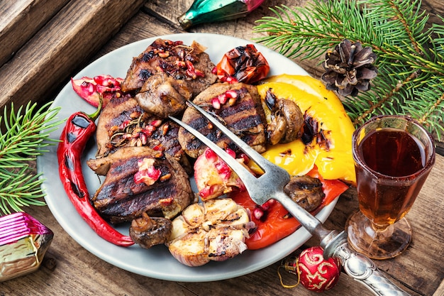 Premium Photo | Christmas grilled meat