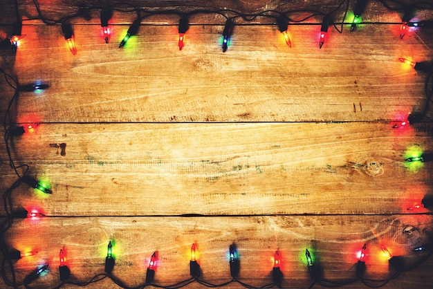 Vintage Christmas Lights Background