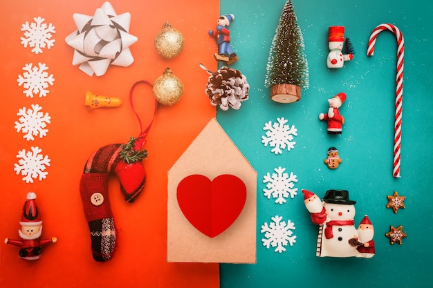 Premium Photo | Christmas and new year ideas concept with festive decorating items