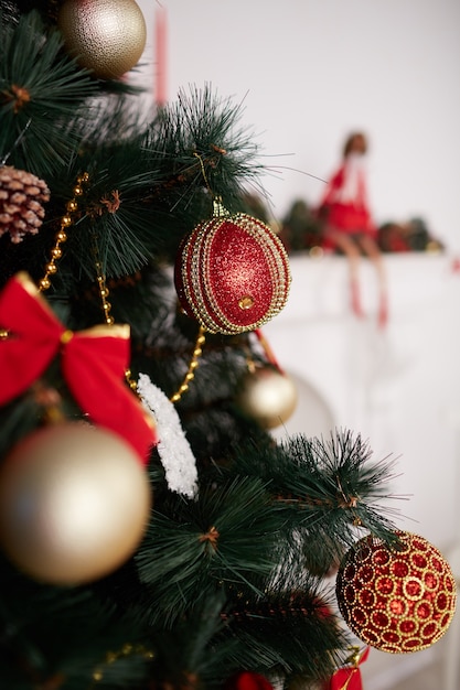 Free Photo | Christmas ornaments on a tree