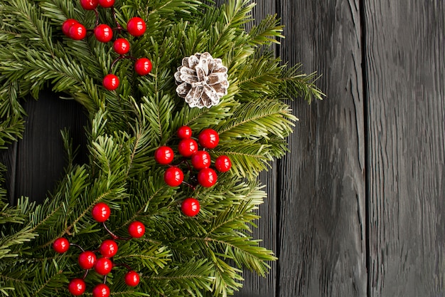 Premium Photo | Christmas ring or wreath with decorations