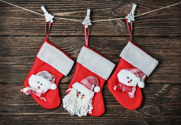 Premium Photo | Christmas socks hanging