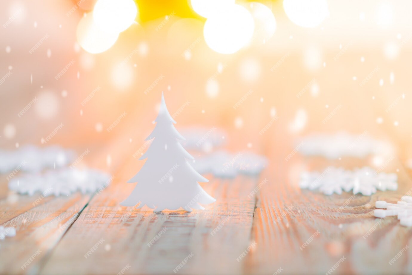 Free Photo | Christmas table background with decorations