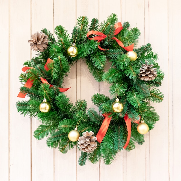 Christmas Wreath For Decorations On The Door Christmas Background