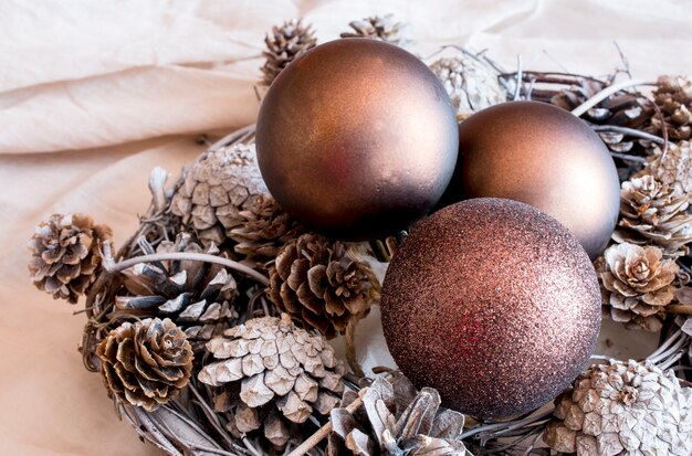 bronze christmas balls