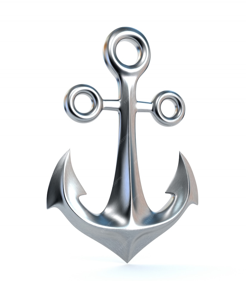 Premium Photo | Chrome anchor, isolated on a white background. 3d ...