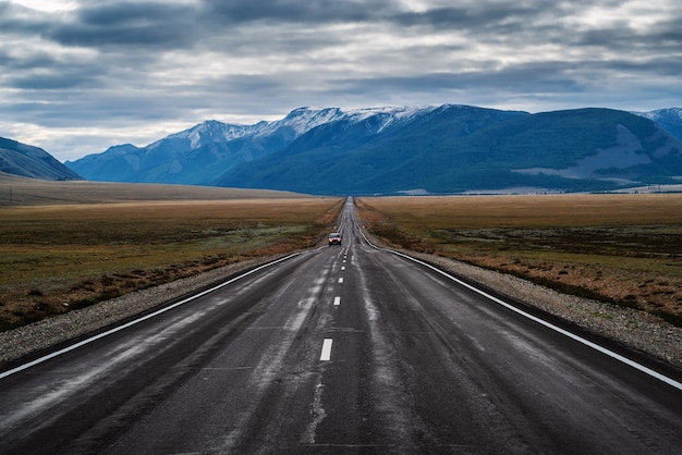 Premium Photo | Chuysky tract at dawn landscape with a highway russia ...