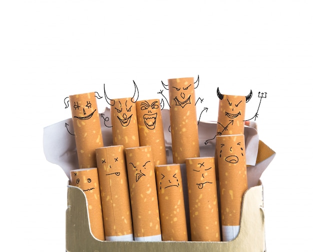 Cigars with diabolic faces drawn Free Photo