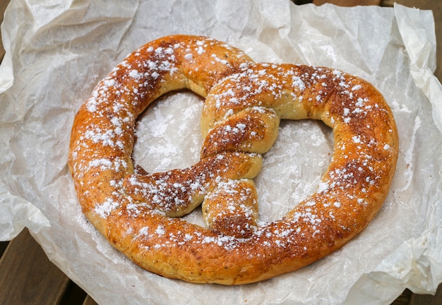 Cinnamon Sugar Soft Pretzel Premium Photo