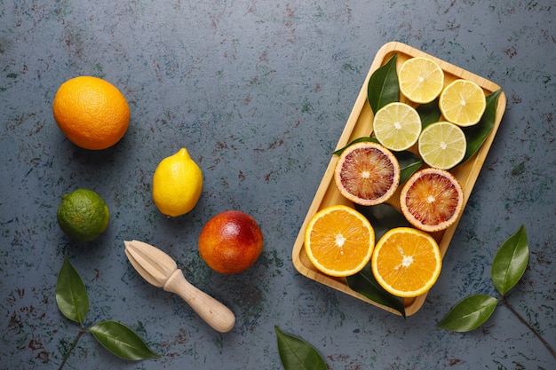 柑橘系の果物 トップビュー 無料の写真