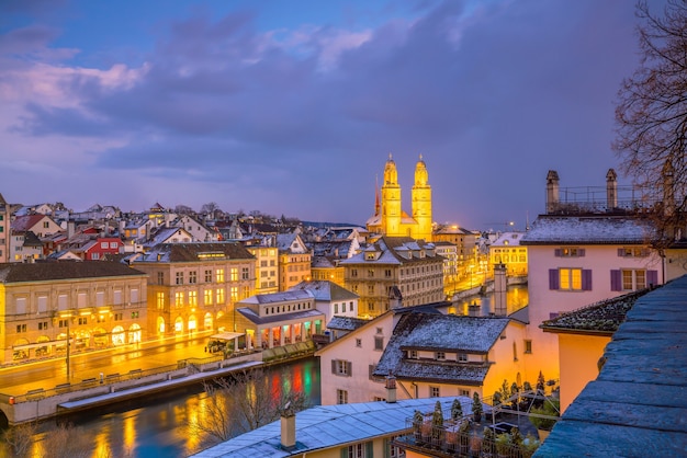 Premium Photo | Cityscape of downtown zurich in switzerland during ...