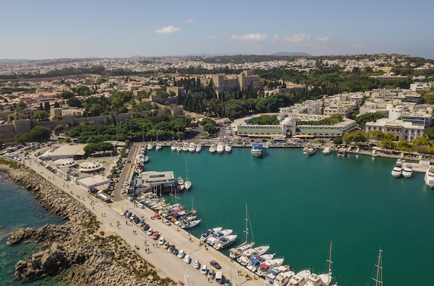 Premium Photo | Cityscape of rhodes, greece. aerial view from drone