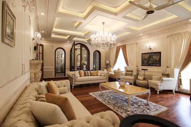 Современный классический дизайн гостиной
