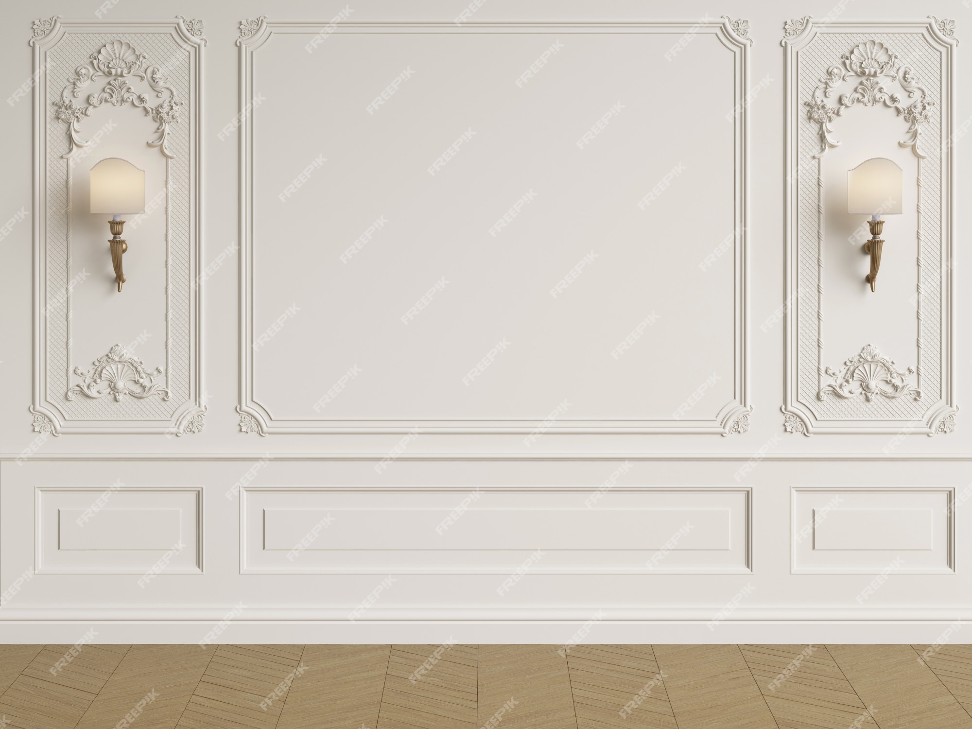 Premium Photo | Classic interior wall with mouldings