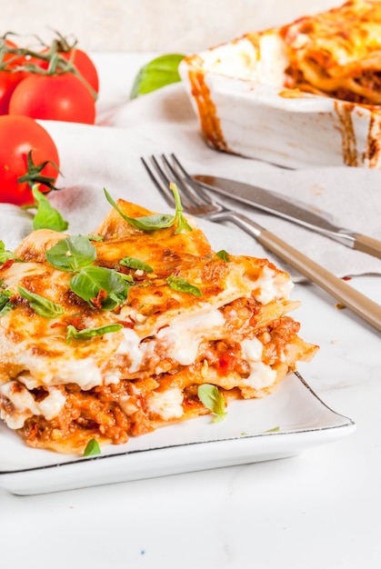 Premium Photo | Classic lasagna bolognese