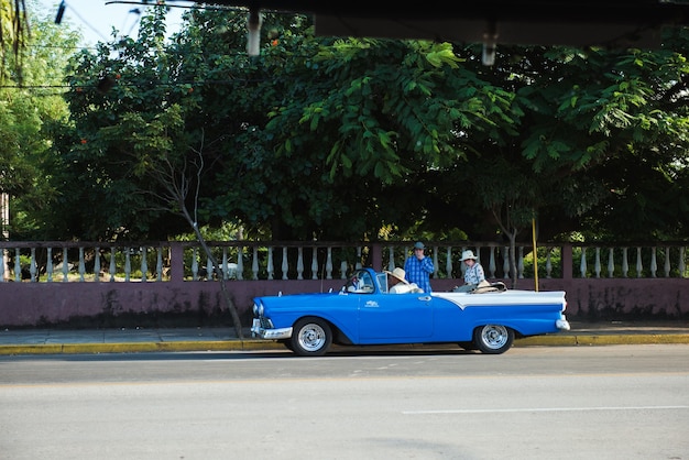 Premium Photo | Classic retro vintage car in old havana cuba